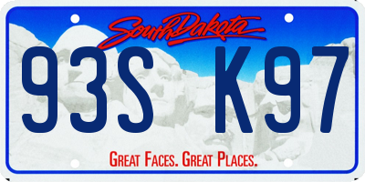 SD license plate 93SK97