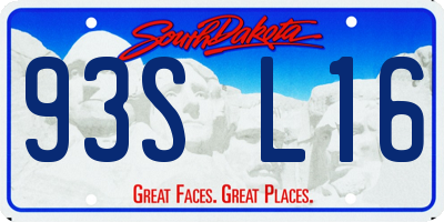 SD license plate 93SL16