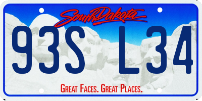 SD license plate 93SL34