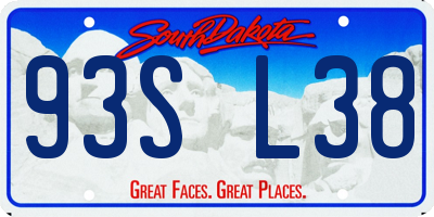 SD license plate 93SL38