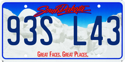 SD license plate 93SL43