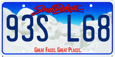 SD license plate 93SL68