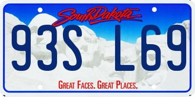 SD license plate 93SL69