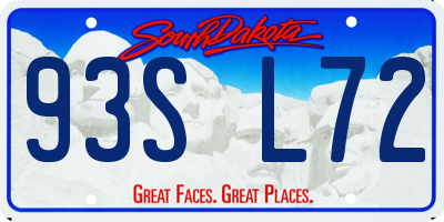 SD license plate 93SL72