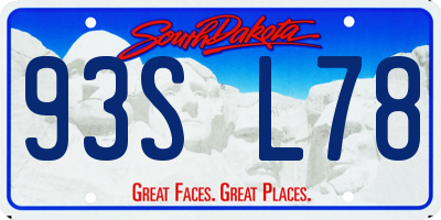 SD license plate 93SL78