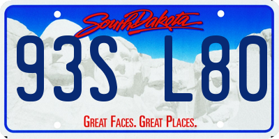 SD license plate 93SL80
