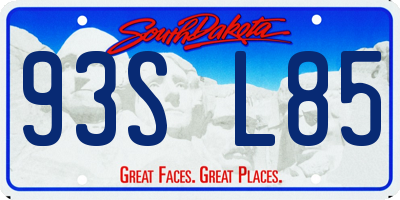 SD license plate 93SL85