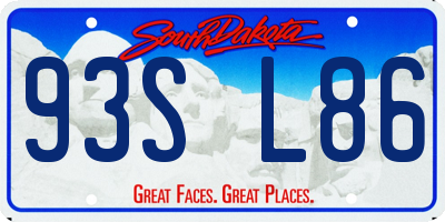 SD license plate 93SL86