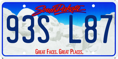 SD license plate 93SL87