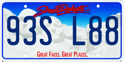 SD license plate 93SL88