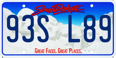 SD license plate 93SL89
