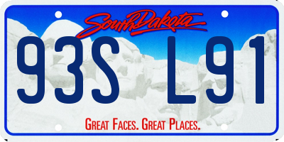 SD license plate 93SL91