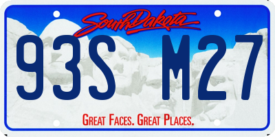 SD license plate 93SM27