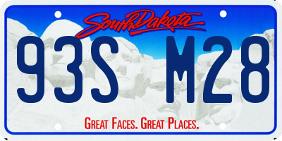 SD license plate 93SM28