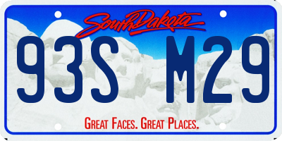 SD license plate 93SM29