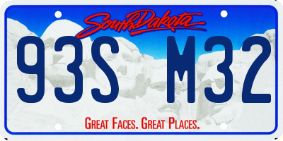 SD license plate 93SM32