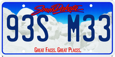 SD license plate 93SM33