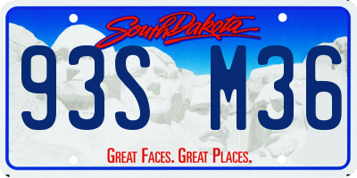 SD license plate 93SM36