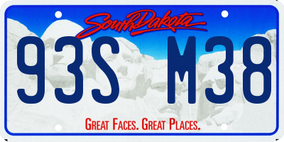SD license plate 93SM38