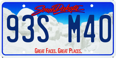 SD license plate 93SM40