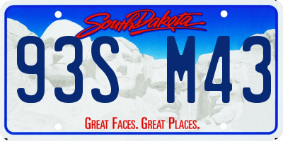 SD license plate 93SM43