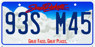 SD license plate 93SM45