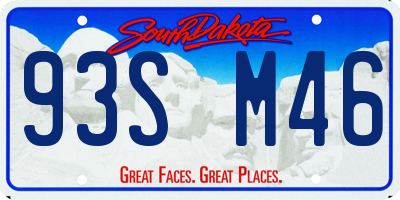 SD license plate 93SM46