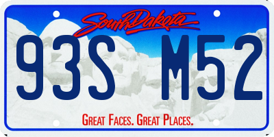 SD license plate 93SM52