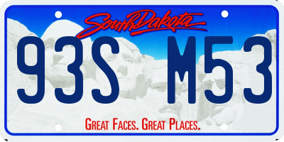 SD license plate 93SM53