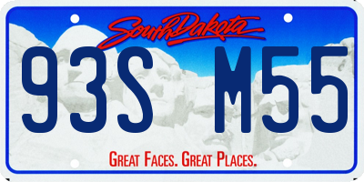 SD license plate 93SM55