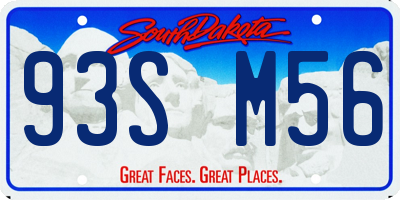 SD license plate 93SM56