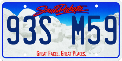 SD license plate 93SM59