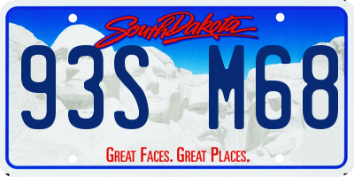 SD license plate 93SM68