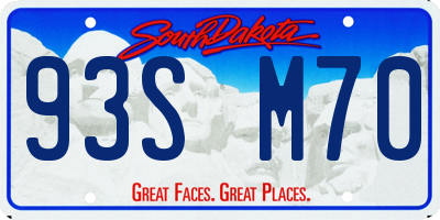 SD license plate 93SM70