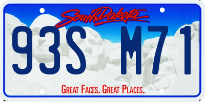 SD license plate 93SM71