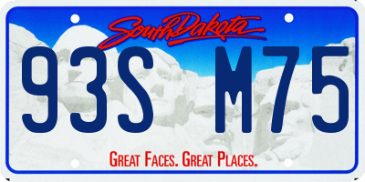 SD license plate 93SM75