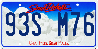 SD license plate 93SM76