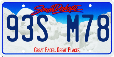 SD license plate 93SM78