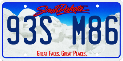 SD license plate 93SM86