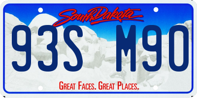 SD license plate 93SM90