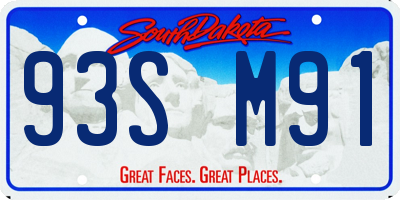 SD license plate 93SM91