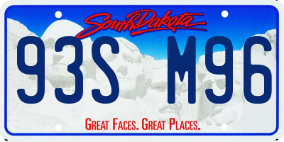 SD license plate 93SM96