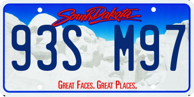 SD license plate 93SM97