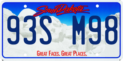 SD license plate 93SM98