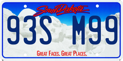 SD license plate 93SM99