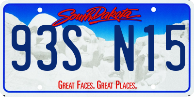 SD license plate 93SN15