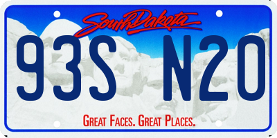 SD license plate 93SN20