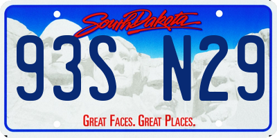 SD license plate 93SN29