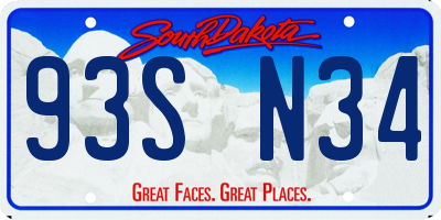SD license plate 93SN34