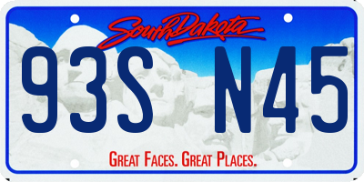 SD license plate 93SN45